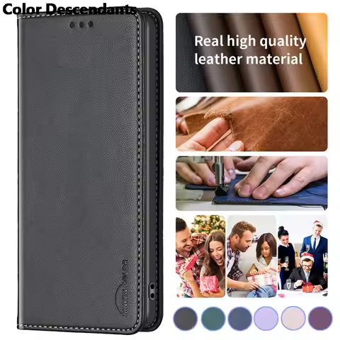 Wallet Slot Magnetic Flip Leather Case For Samsung Galaxy A06 A15 A16 A35 A53 A54 A55 S25 Ultra S24 FE S23 Plus S22 S21 S20 FE