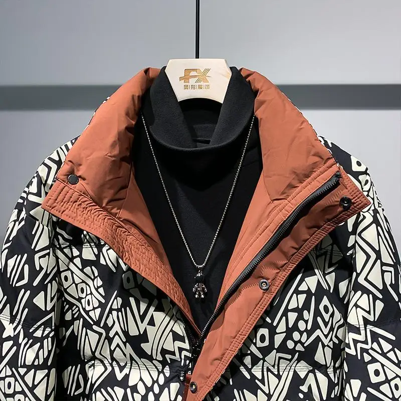 Men's trendy brand down jacket 2025 winter new fried street ruffian handsome warm jacket