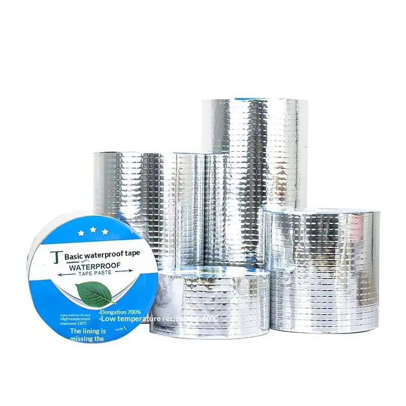 New 5M Super Sticky Aluminum Foil Butyl Rubber Tape Temperature Resistance Waterproof Roof Pipe Stop Leak Crack Duct Repair Tape
