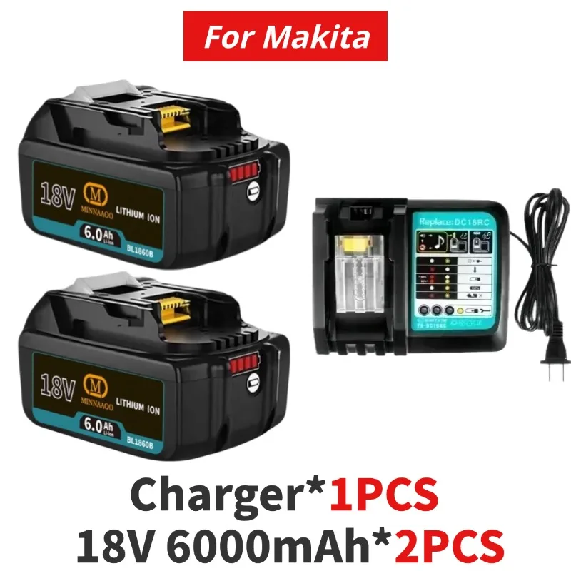 

For Makita 18V 6.0Ah BL1850B 1860B 1840B Lithium Battery for LXT/TD173D BL1830 BL1860 Power Tools Replacement High endurance