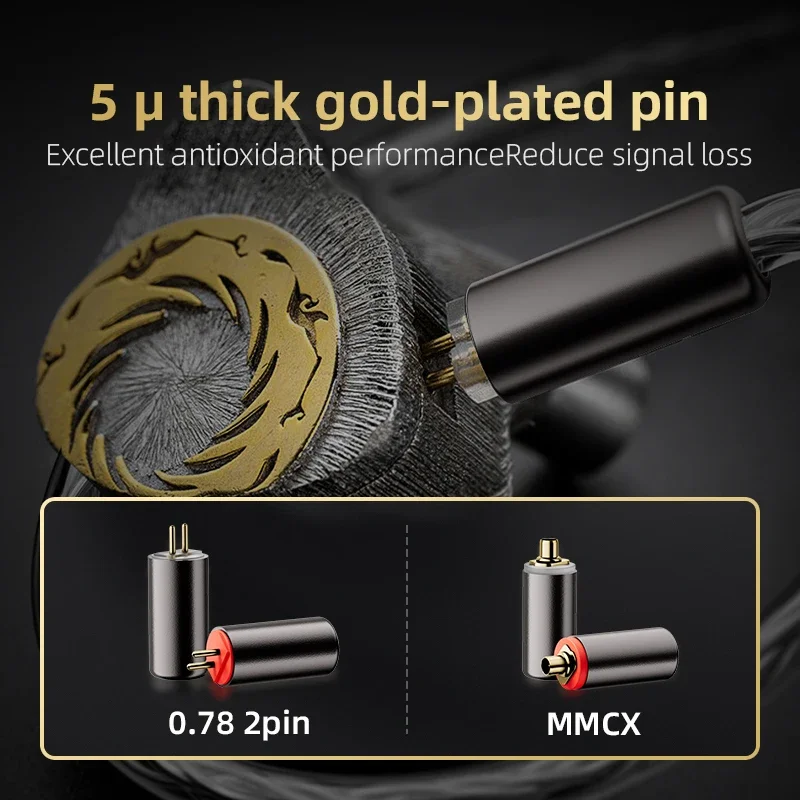 TODN-Cabo OCC Banhado a Prata para Carat, Tangzu, Fudu, HOLA, Zero, MK4, Substituir Fio, HiFi Audio, 2Pin, 4.4mm, 3.5mm, 16 Núcleo