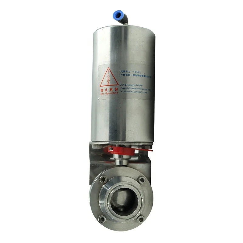 Sanitary Pneumatic Clamp Butterfly Valve 1.5 Inch Tri Clamp Sanitary Butterfly Valve Pneumatic Actuator