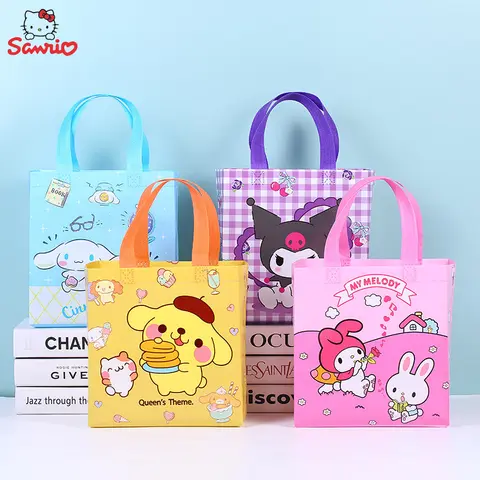 산리오 크리에이티브 부직포 가방, 헬로 키티 멜로디 쿠로미 시나모롤 보관 가방, 대용량 운반 가방 아이템, 소녀 선물