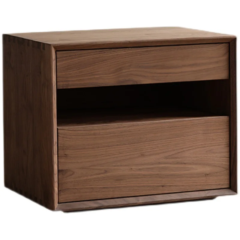 North American black walnut bedside table, simple and modern small apartment bedside storage cabinet