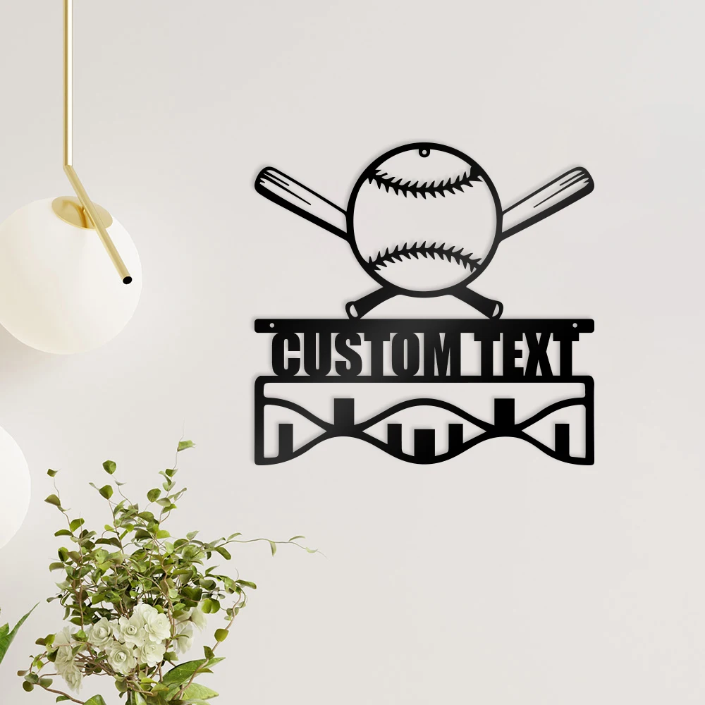 

1pc baseball creative Custom Name Metal Wall Signs Metal Wall Plaque For Bedroom Décor