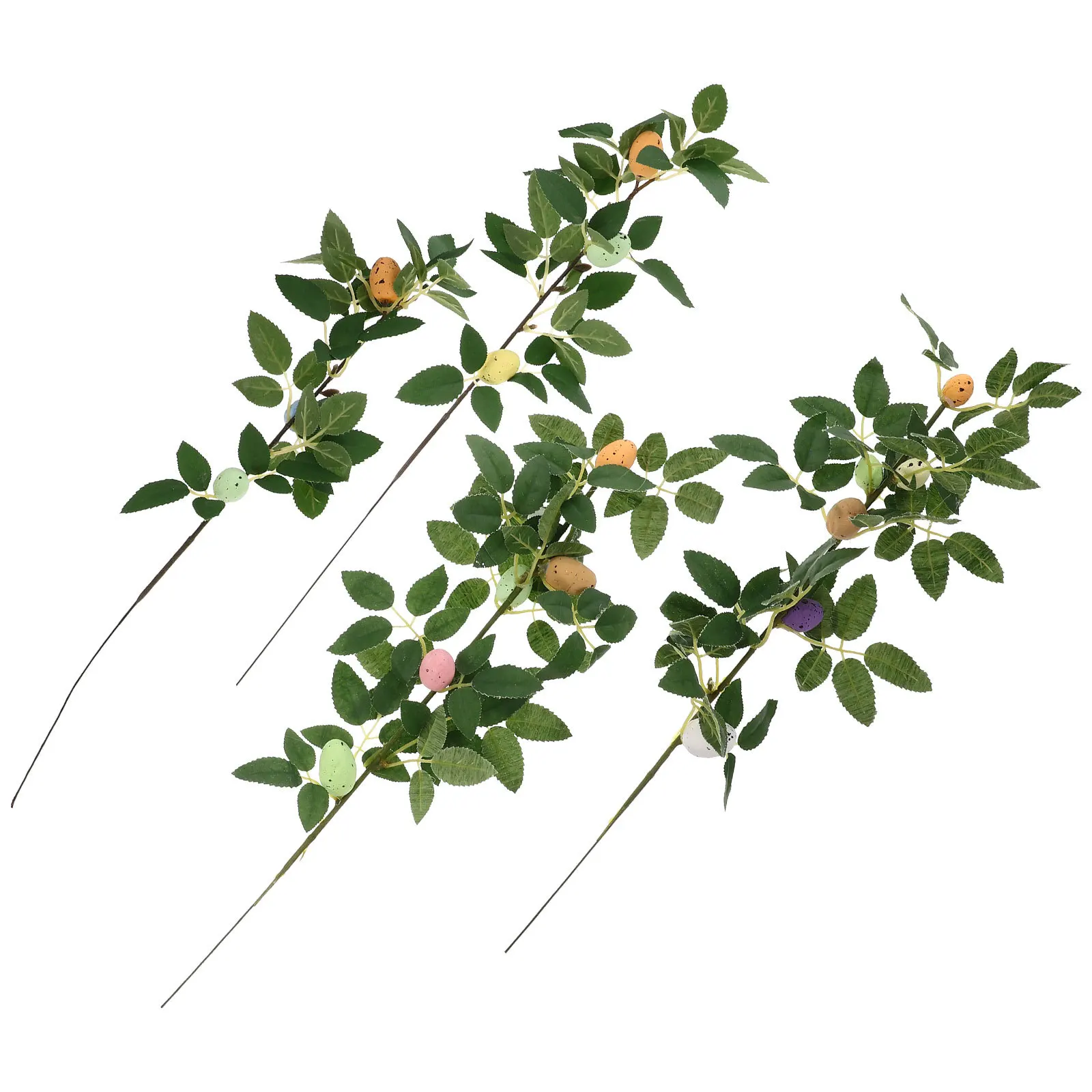 Branche d'œuf de pâques artificielle, 4 pièces, Bouquet d'œufs en mousse colorés et brillants, décoration de fête, ornement de pâques, accessoire Photo, pièce maîtresse