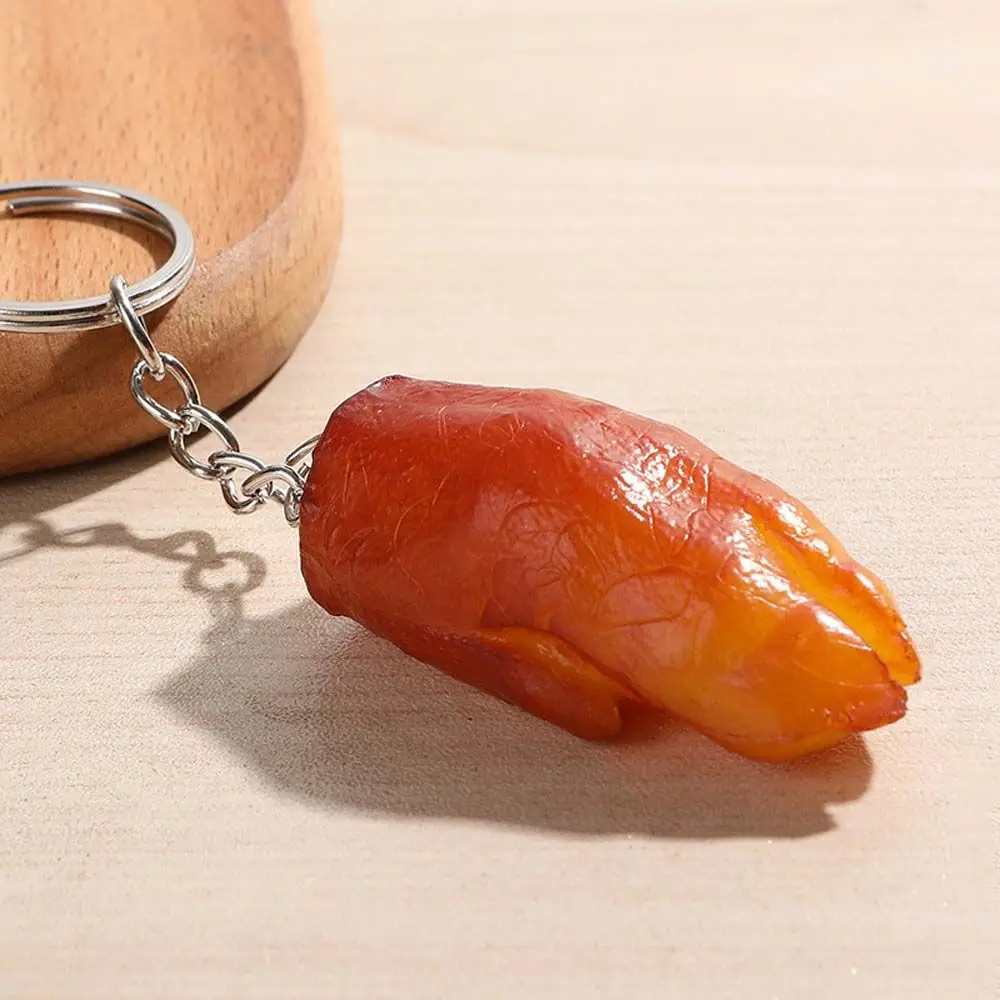 Porte-clés de voiture, poulet rôti, cuisse de poulet, trotteurs en PVC, bijoux fantaisie, fast-food, porte-clés alimentaire simulé, pendentif de sac