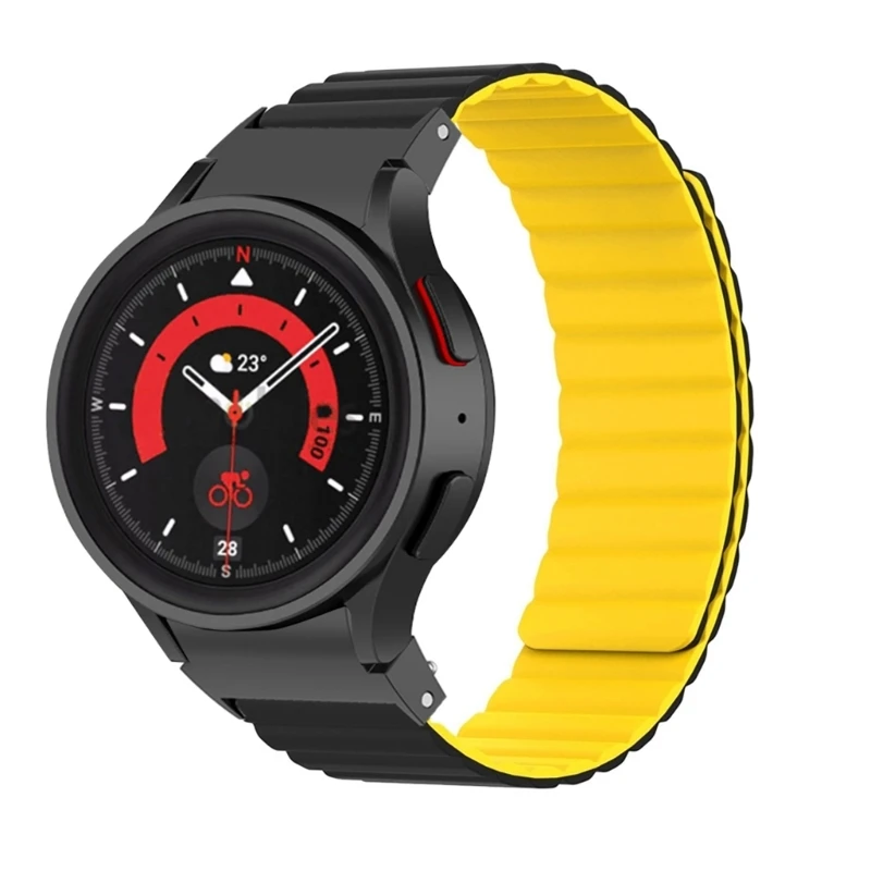 المغناطيسي سيليكون حزام لسامسونج غالاكسي ساعة 5/5 برو SmartWatch الفرقة سوار ساعة الموضة حزام مقاومة للاهتراء معصمه
