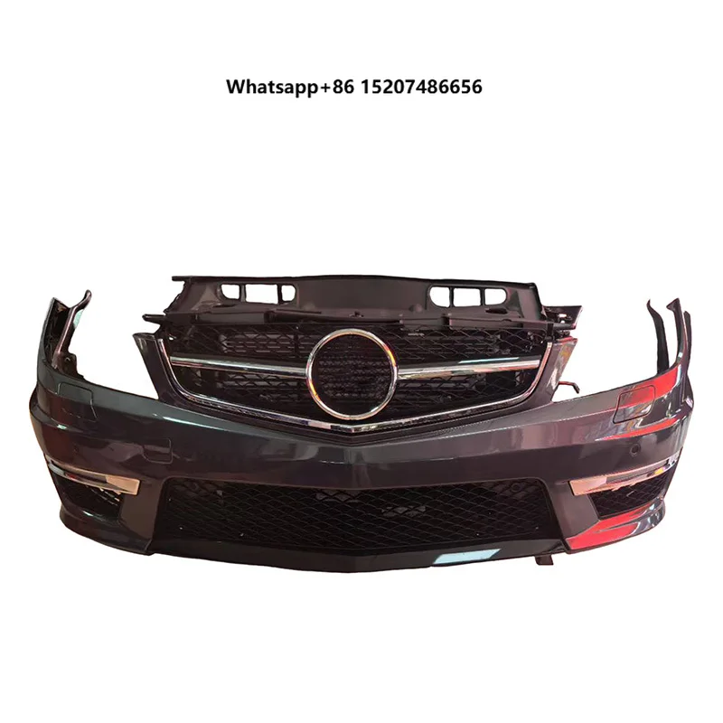 Front bumper assembly (with diamond grille) fo C-Class W204 C63 AMG style (2012-2014) - body kit replacement