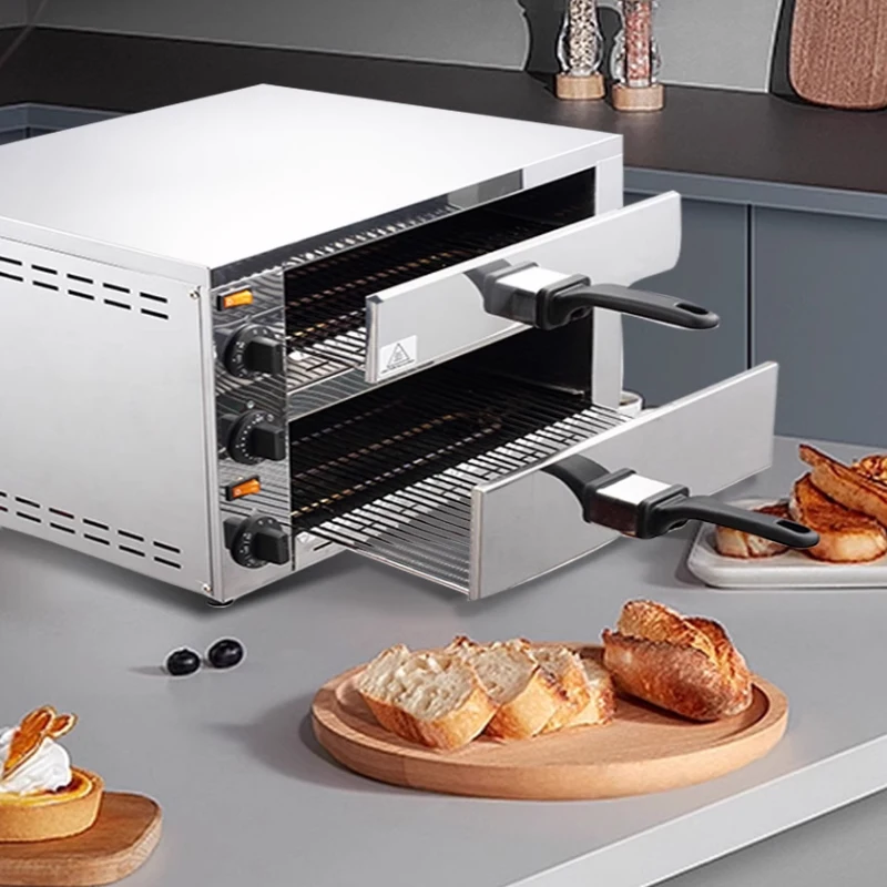 Máquina de Pizza, horno eléctrico comercial, estufa de fideos para el hogar, pizza para hornear de acero inoxidable de 12 pulgadas, horno para hornear tarta de huevo mach