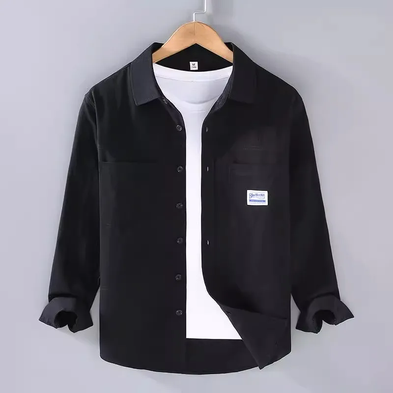 2025 New American Casual Long Sve irt Men's Spring Autumn Workwear Wear Resistant Dirt Proof Workwear Jaet