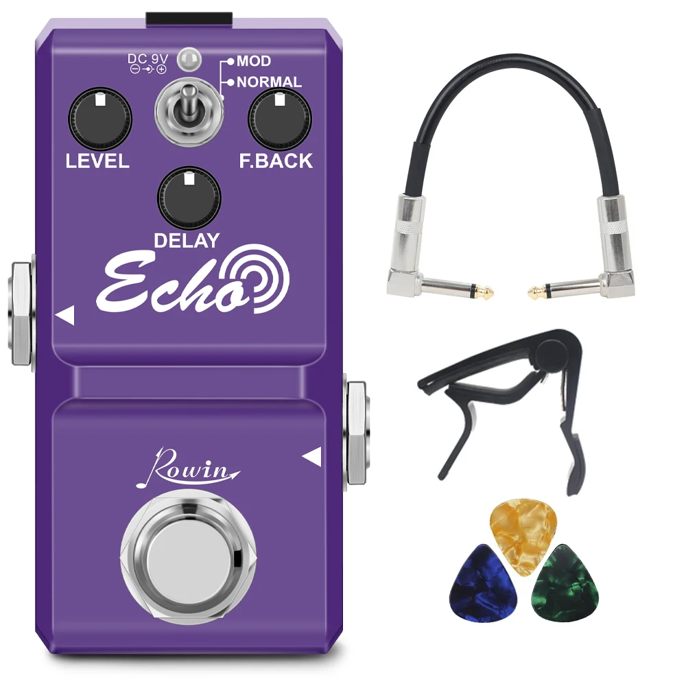

ROWIN 5ms~600ms Wide Delay Range Guitar Pedal LN-314 ECHO Delay Guitar Effect Pedal True Bypass Guitar Parts & Accessories