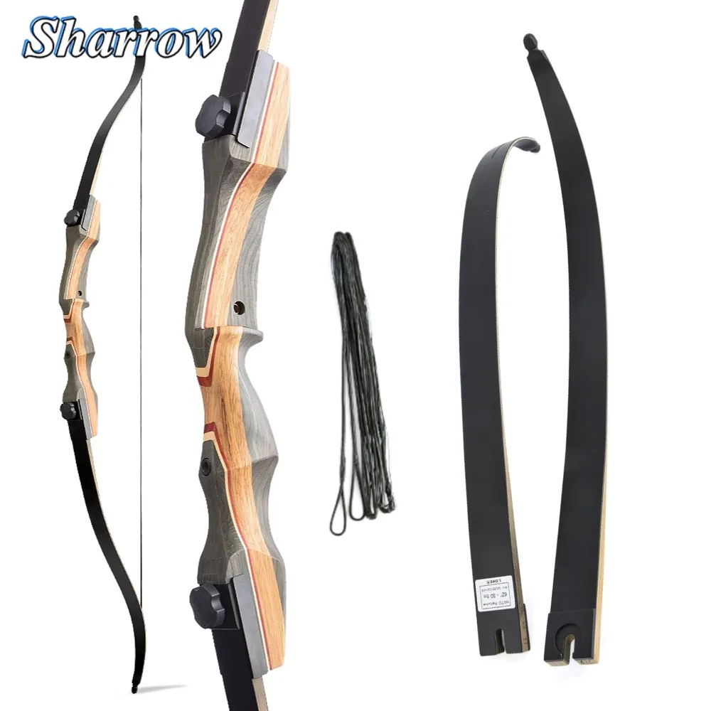 

62inch American Bow 30-50lbs Archery Recurve Bow Hunter Split Takedown Hunting Bow for Right Hand Arrows Shooting Accessories