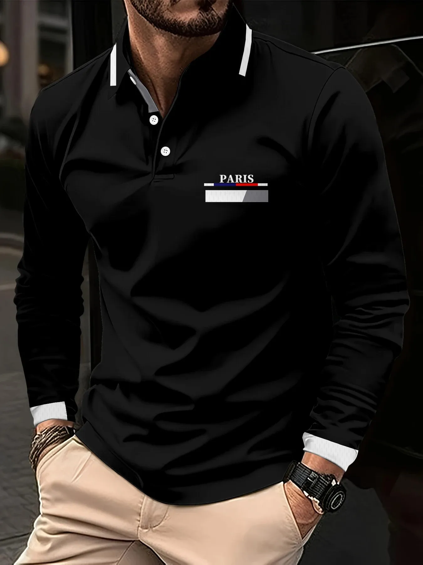 

The new men's POLO shirt for Spring and Autumn 2025 is skin-friendly soft casual and fashionable with letter prints