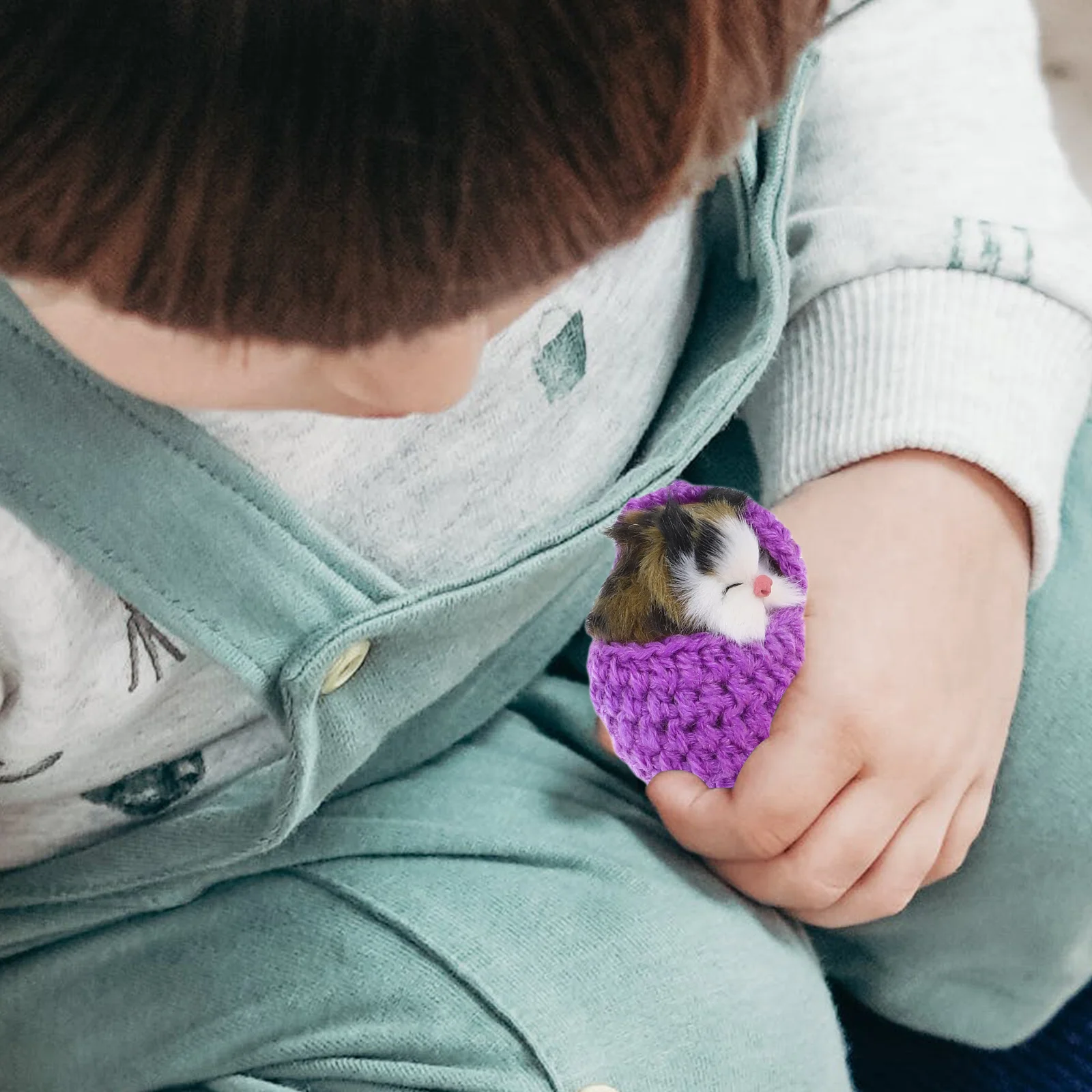 Pantoufles de chat de sieste l'inventaire pour enfants, jouets modèles pour enfants, chats artificiels en fibre de fil pour bébé, 5 pièces