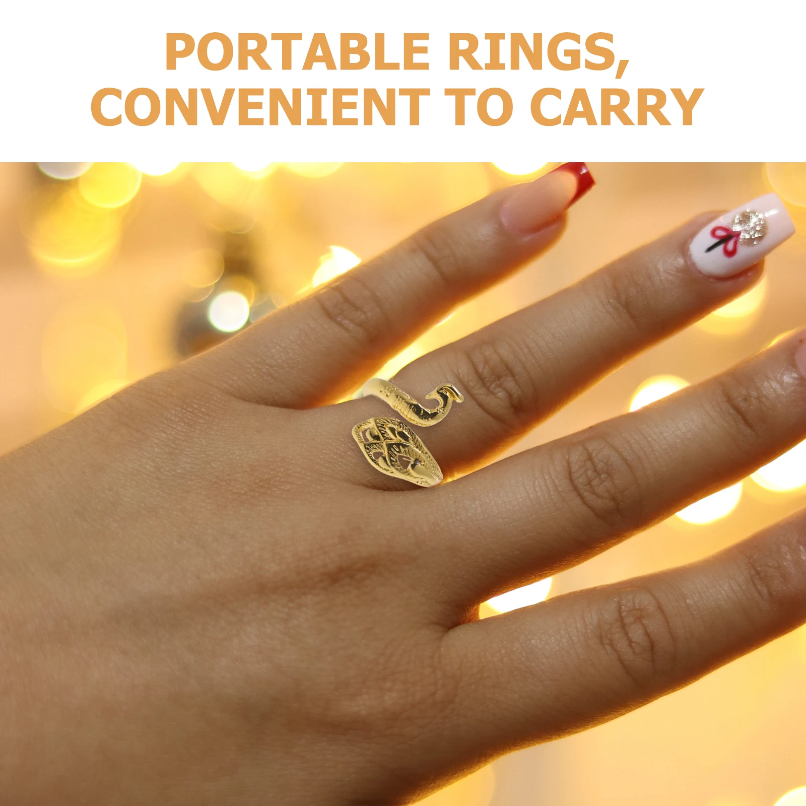 

3 Pcs Retro Rings Knitting Ring for Finger Crochet Yarn Guide Embroidery Craft Accessories Adjustable Size Women Vintage Style