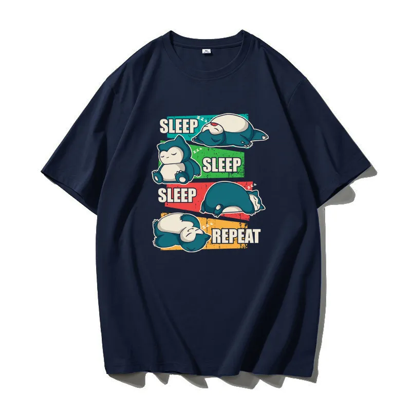 Pokémon Kabi Beast Pattern Short Sleeve T-shirt for Men and Women Loose Top Men's T-shirt Men Parent Child Clothing