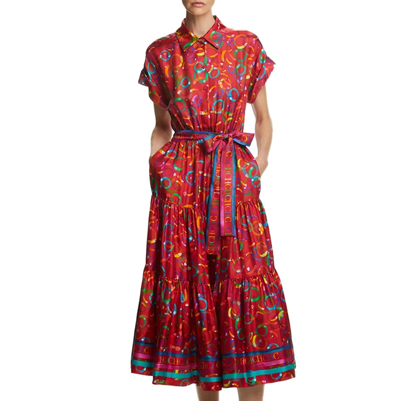 Bright Colours Summer New Colourful Matching Women\'s Dresses Comfortable To Wear Exquisite Workmanship Retro Versatile