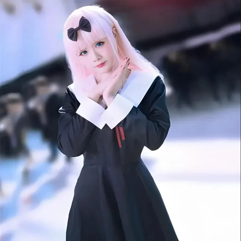 أزياء أنيمي كاغويا-ساما: الحب هو الحرب التأثيرية شينوميا كاغويا فوجيوارا تشيكا أزياء موحدة أغطية الرأس الجوارب مجموعة كاملة فستان الكرنفال