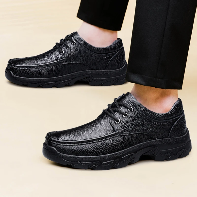 

Men's Dress Genuine Leather Shoes Breathable Comfortable round Toe Business Footwear for Adults Shoes Big Size 48 49 50 51