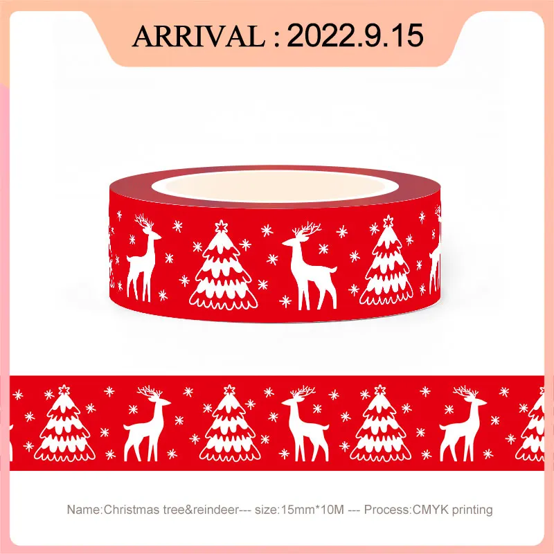 NEW Bulk 10pcs/Lot Decorative Christmas Tree and Reindeer Washi Tapes for Journal Material Masking Tape Cute Stationery