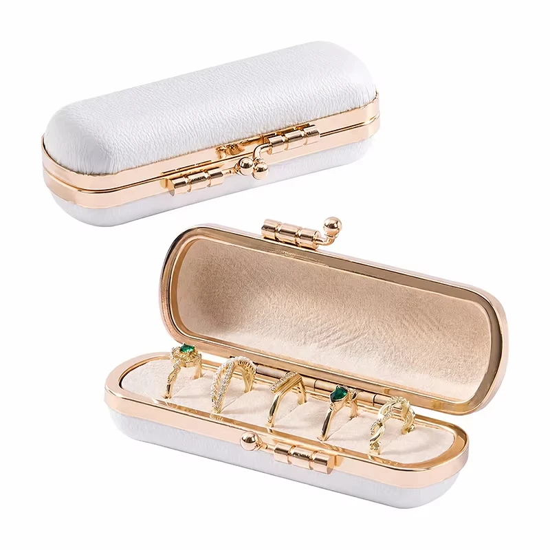 

Pu Leather Ring Case Compact Earrings Storage Case Travel Jewelry Storage Stylish Small Rings Organizer For Gifts Weddings Daily