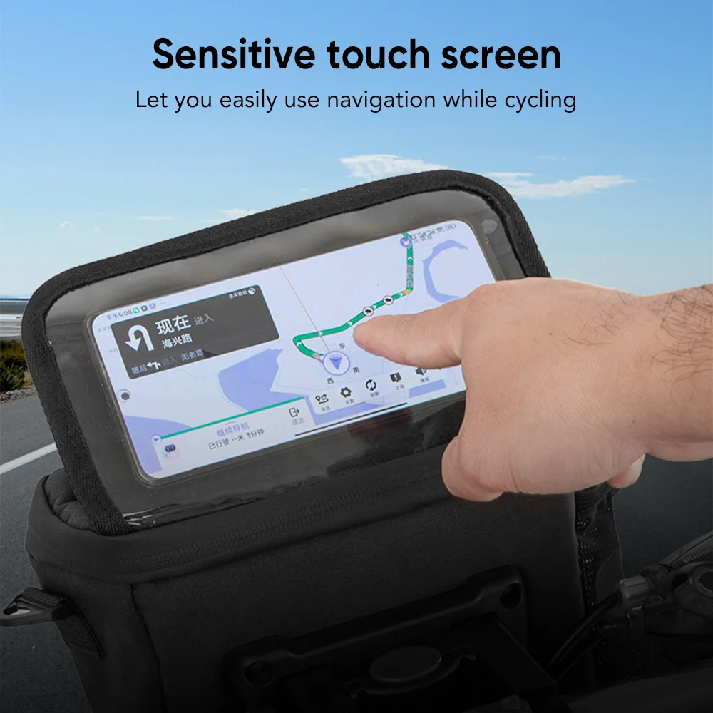 حقيبة مع حامل هاتف وحقيبة مقود الدراجة الجبلية المقاومة للماء مع حامل هاتف قابل للطي #3