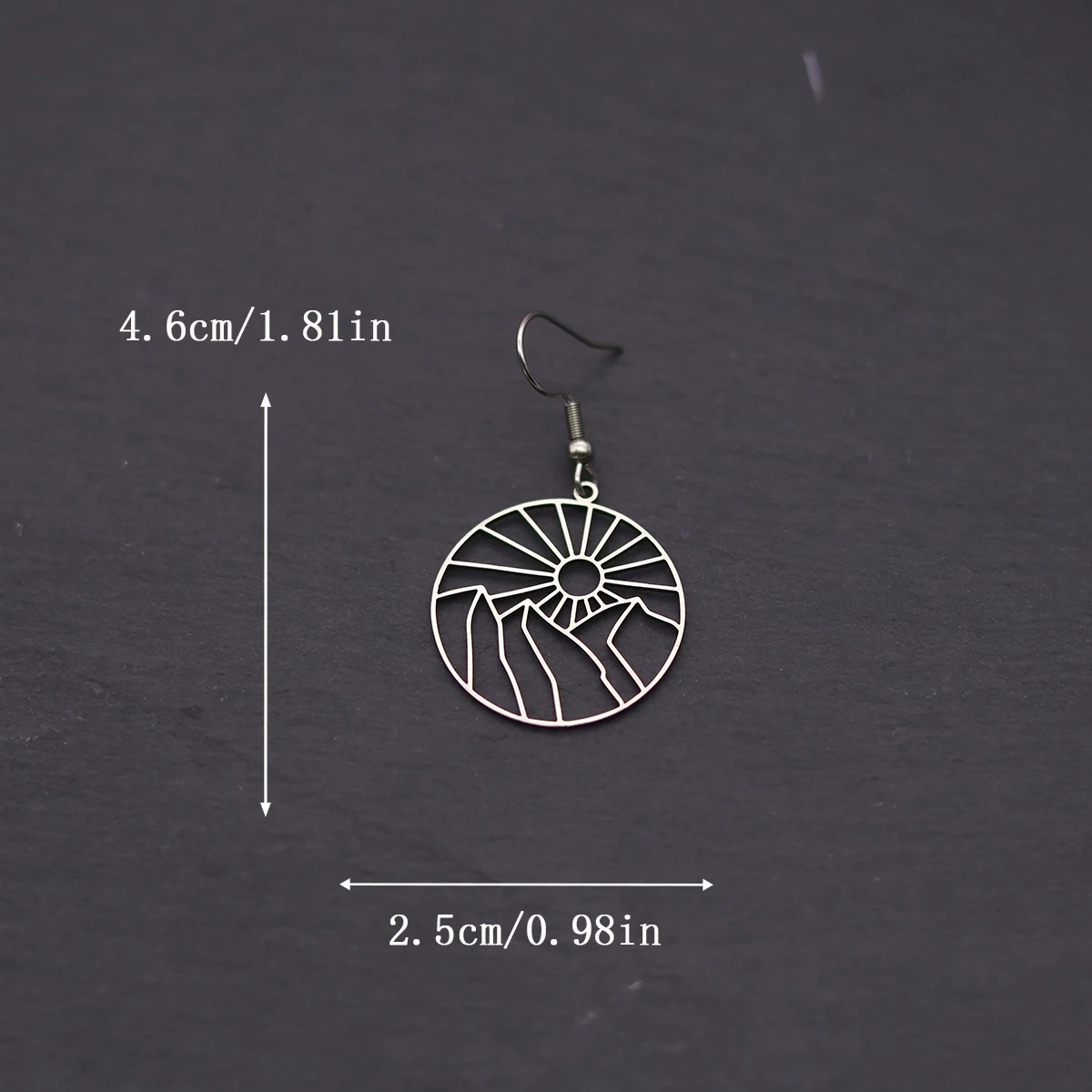 Kinitial Mountain Sunrise Pendant Stainless Steel Earrings Women's Fashion Summer Beach Birthday Gift Jewelry Gift New Style