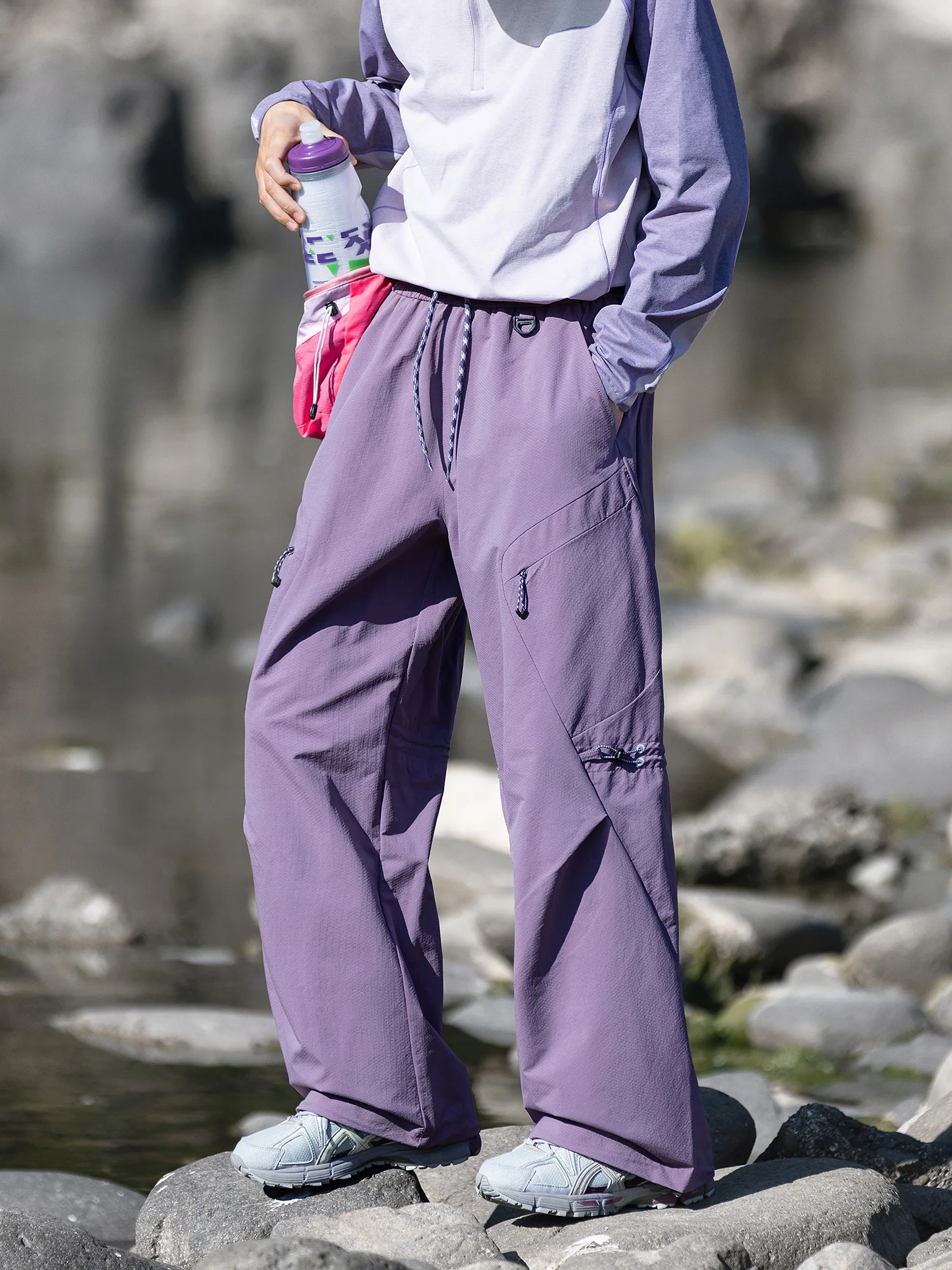 

Outdoor Windproof Waterproof Casual Wide Leg Straight Pants Loose Multi Pocket Sports Leisure Long Trousers Unisex