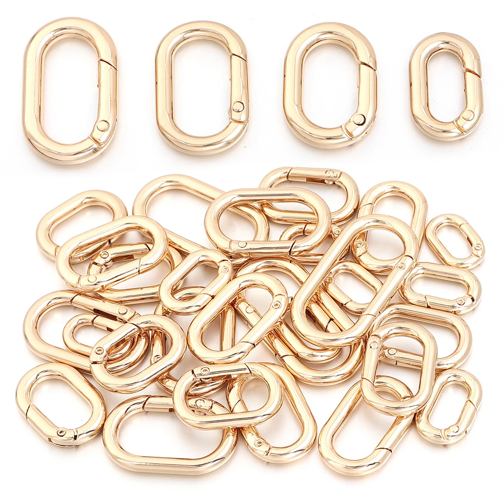 5pcs/lot Zinc Alloy Oval Open Spring Clasps Buckle Bag Strap Connectors For Jewelry Making DIY Luggage Hardware Accessories