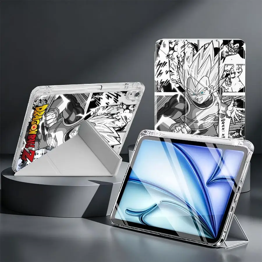 Cool Anime Dragon Ball Tablet Case For iPad Mini 7 6 5 11th 12th 9th 10th Gen Air 8 M2 M3 3 Pro 13 2025 2026 With Pen Slot Cover