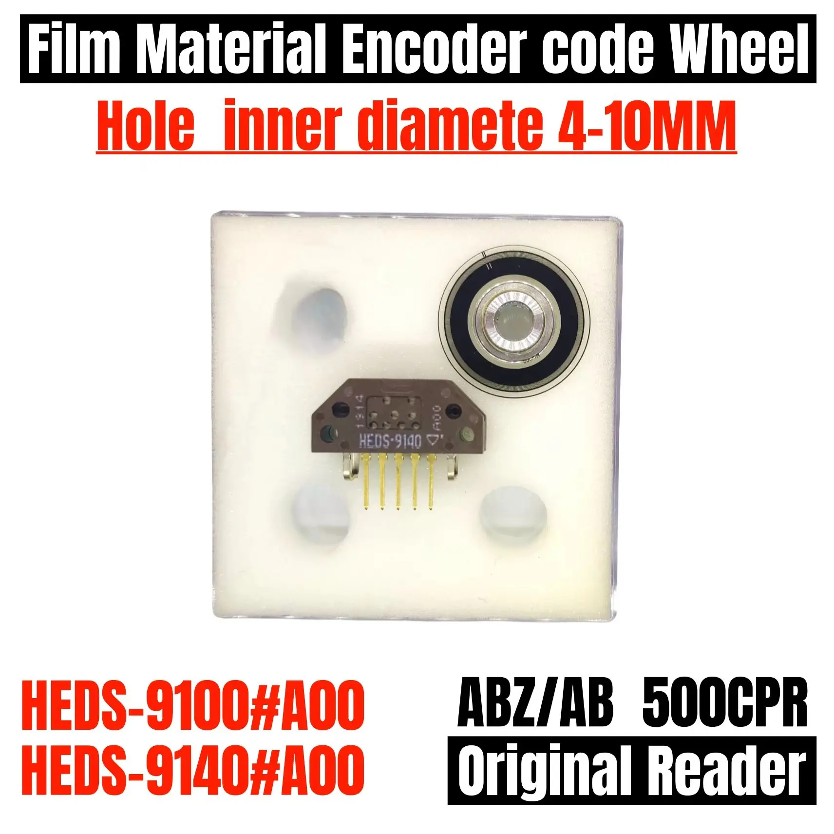 Yeni Orijinal HEDS-9140 # A00 heds-9100 # A00 kodlayıcı kod çarkı 500CPR delik iç çapı 4-10MM ABZ/AB