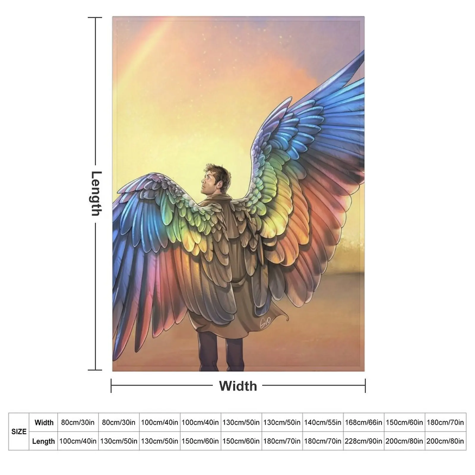 Rainbow Angel Throw Blanket blankets and throws Cute Decorative Throw Blankets For Sofas Bed linens Luxury Designer Blankets
