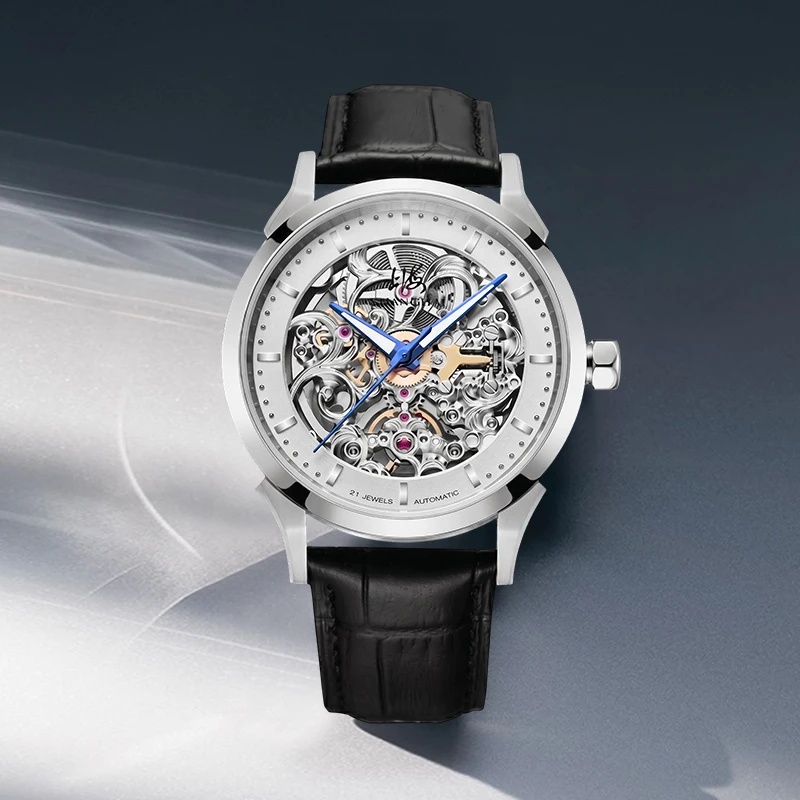 Shanghai 40mm Men's Watches Fashion Automatic Watch Openwork Dial Mechanical Clock 316L Stainless Steel Sapphire Crystal SH025