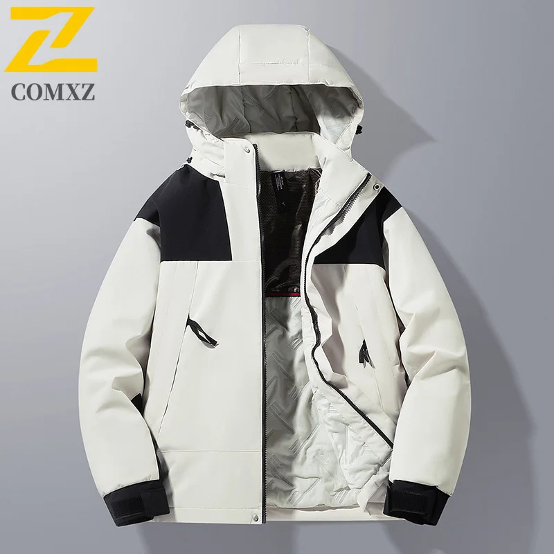 

Couple Cotton Coat 2025 New Blocked Graphene Heating Thick Warm Weather Resistant Hooded Coat Outdoor Skiing Camping Parka Coat