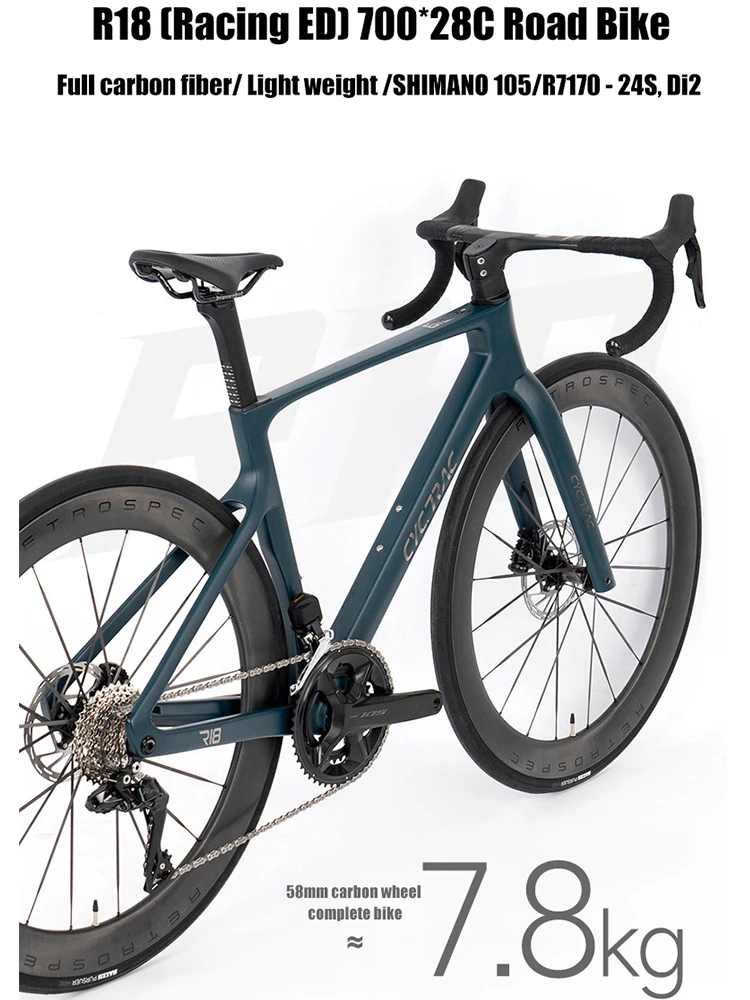 AliExpress TWITTER Light Weight Full Carbon Road Bicycle R18 700*28C Racing Bike with R7120-24S Mechanical Shifter/R7170-24S Wireless Di2 Groupsets