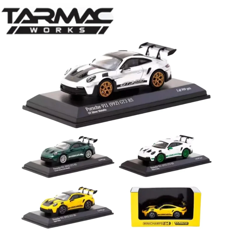 Miniature model 1:64 Porsche 911 992 GT3 RS Cast Alloy Car Model GT Silver Boys Toy Collection Gift Display for children's gifts