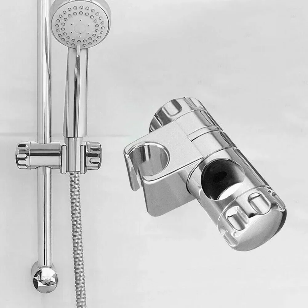 1PC Chrome Shower Rail Head Slider Holders Adjustable 22-25mm Bracket For Slide Bar Adjustable Chrome Plated Bathroom Pipe