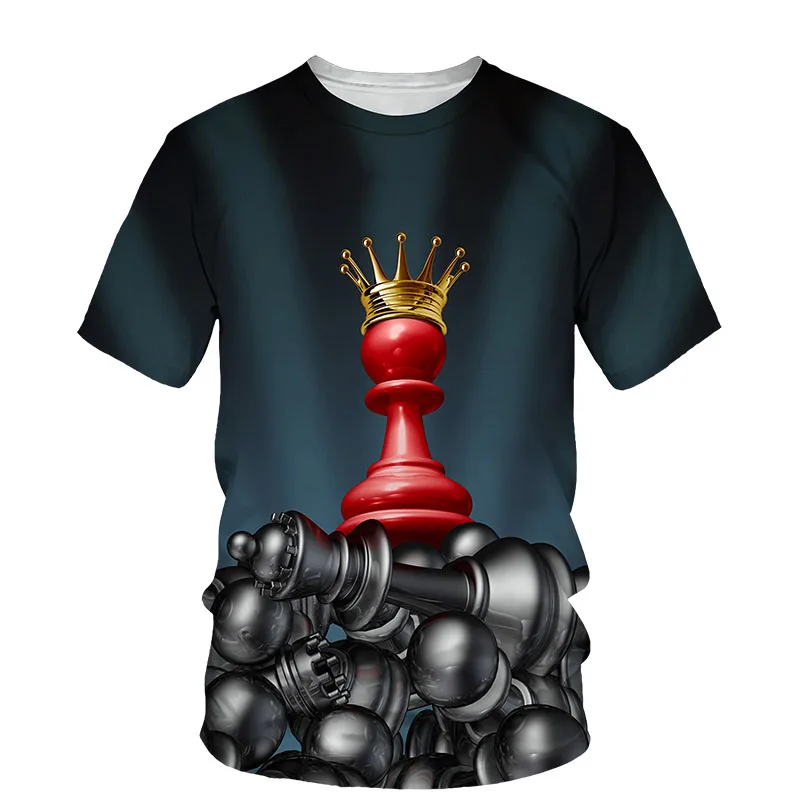 Summer Chess 3D Print T-Shirts Men Woman Fashion Streetwear O-Neck Casual Short Sleeve T Shirt Harajuku Kids Tees Tops Clothing