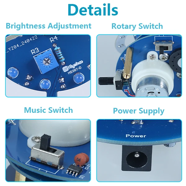 DIY Soldering Practice Project Kit DIY Globe Planetary Motion Music Kit Rotating Universe Model Brightness Adjust for STEM Learn