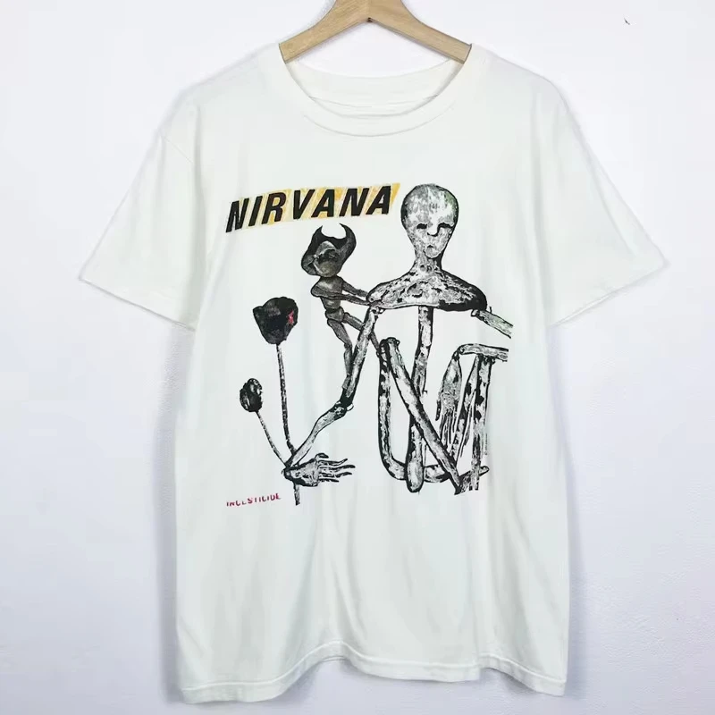 In Utero Angel Forest Poster NIRVANA Band T-Shirt Cotton Graphic Tee Men Women Summer Streetwear