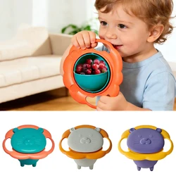 Baby Gyro Bowl Practical Design Children Rotary Balance Novelty Gyro 360 Rotate Spill-Proof Solid Feeding Dishes Kids Plate