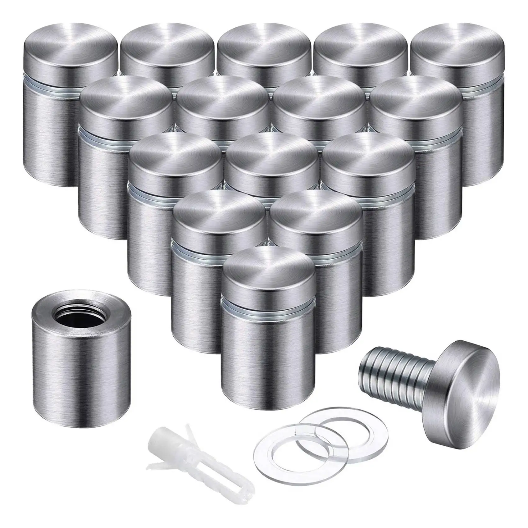 สกรูยึดกระจกอะคริลิคแบบตั้ง ABFY-50 แพ็ค สำหรับงานศิลปะบนกระจกและป้ายแสดงผล (3/4 x 1 นิ้ว)