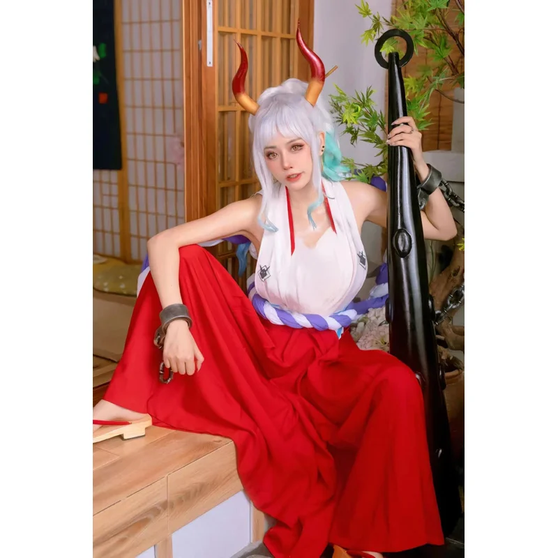 Anime One Piece Cosplay Costume Yamato COS Kimono Uniform Wig Skirt Women Carnival Party Performance Christmas Samurai Dresses