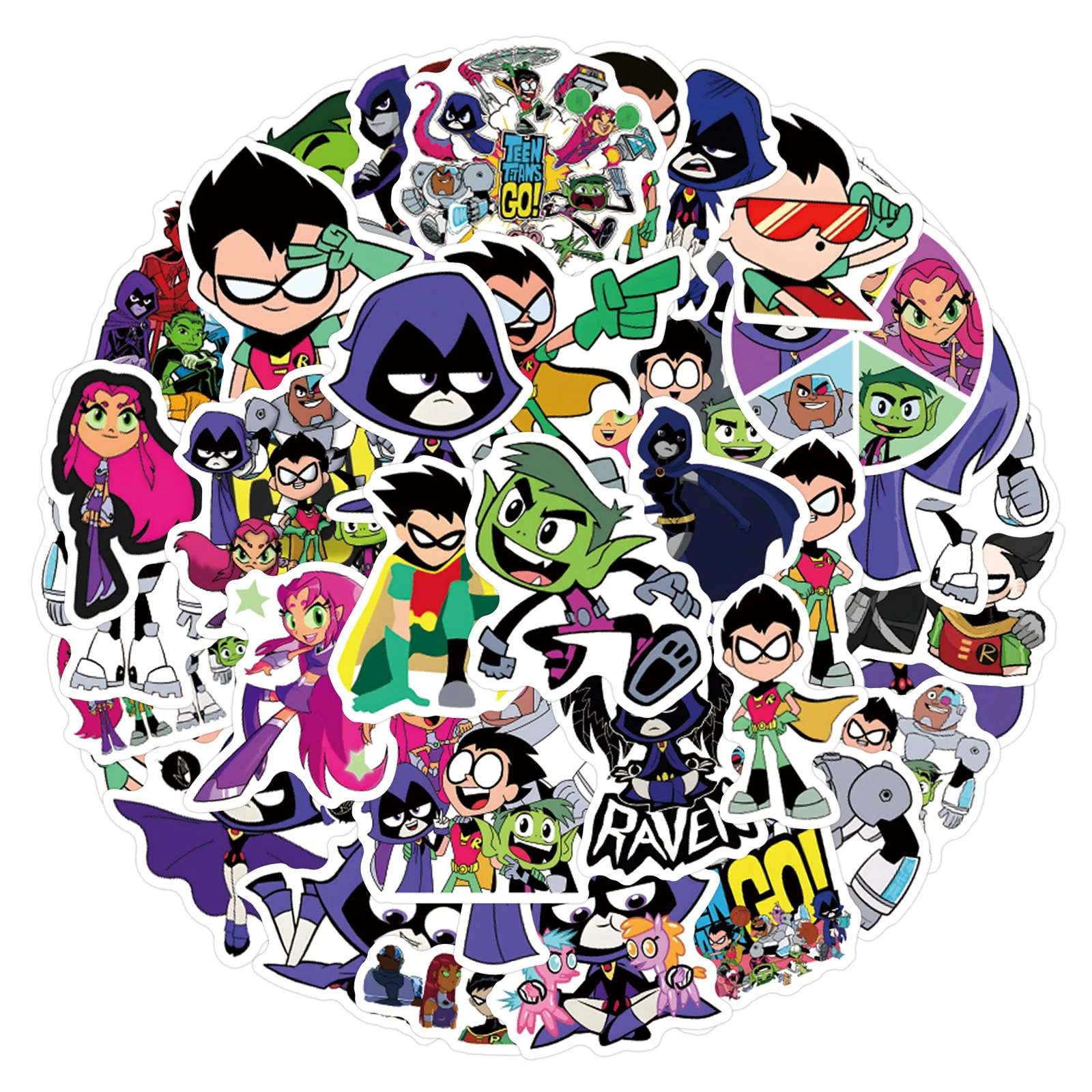 10/30/60PCS Cartoon Teen Titan Sticker Superhero Decal Kids DIY Skateboard Guitar Laptop Phone Funny PVC Waterproof Graffiti Toy