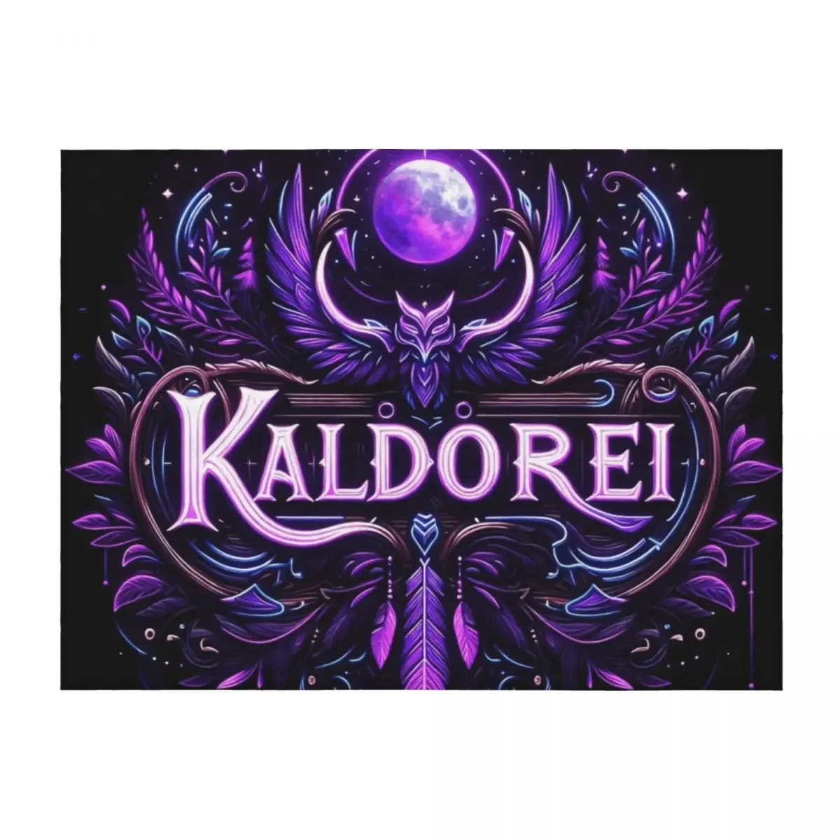 

Night Elf / Kaldorei World of Warcraft Inspired Neon Crest. Throw Blanket bed plaid Picnic Soft Beds Luxury St Blankets
