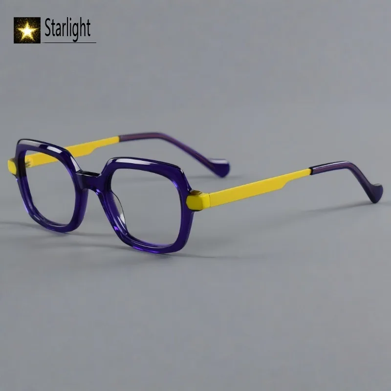 النمط الياباني الرجعية مربع النظارات الإطار الرجال خلات الدوبامين اللون العصرية النظارات إطارات قصر النظر رجل وصفة طبية بصرية