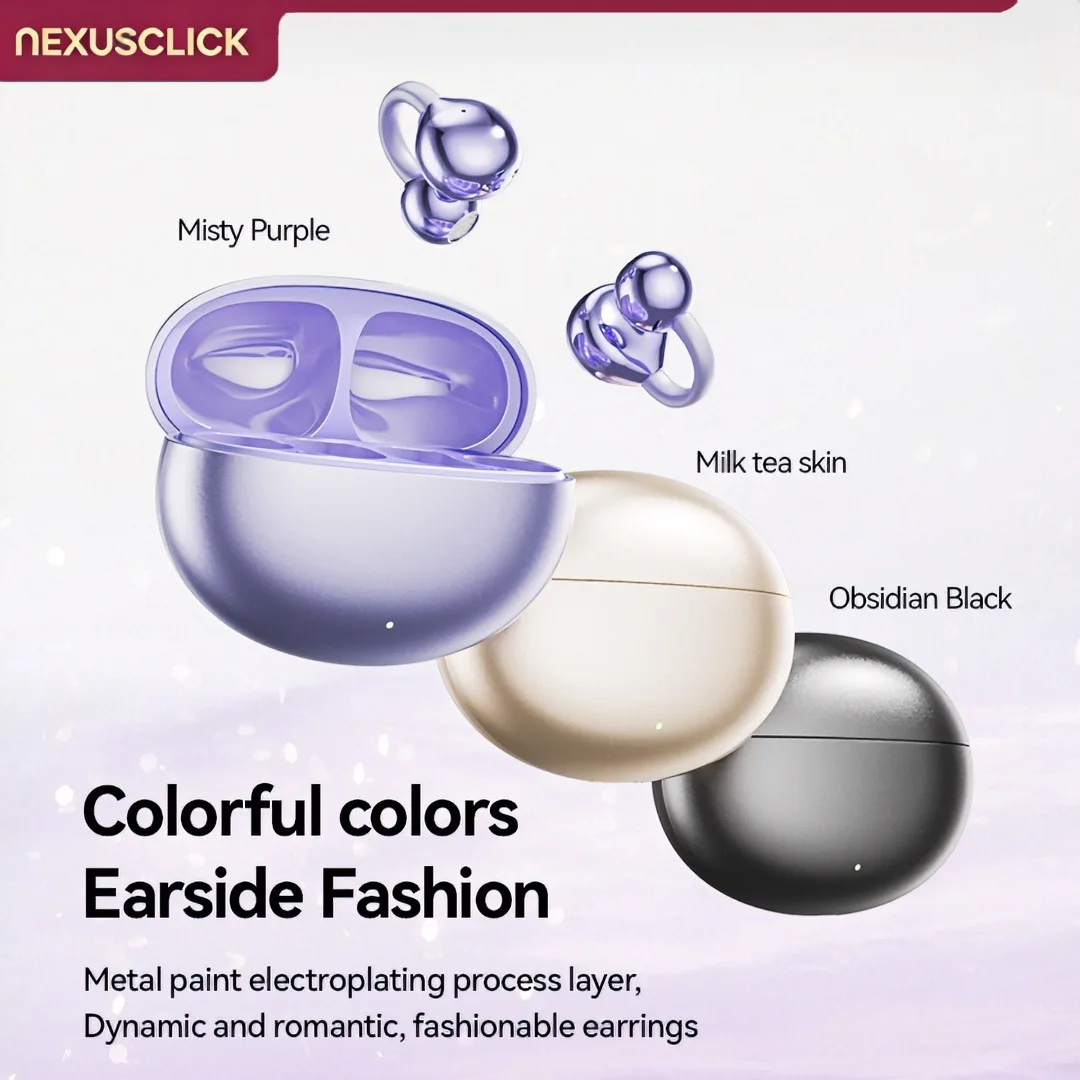 OWS Open Ear Clip Earbuds True Wireless Bluetooth 5.4 Headphones Intelligent Touch Control Type‑C Charging Sports For Phone IOS
