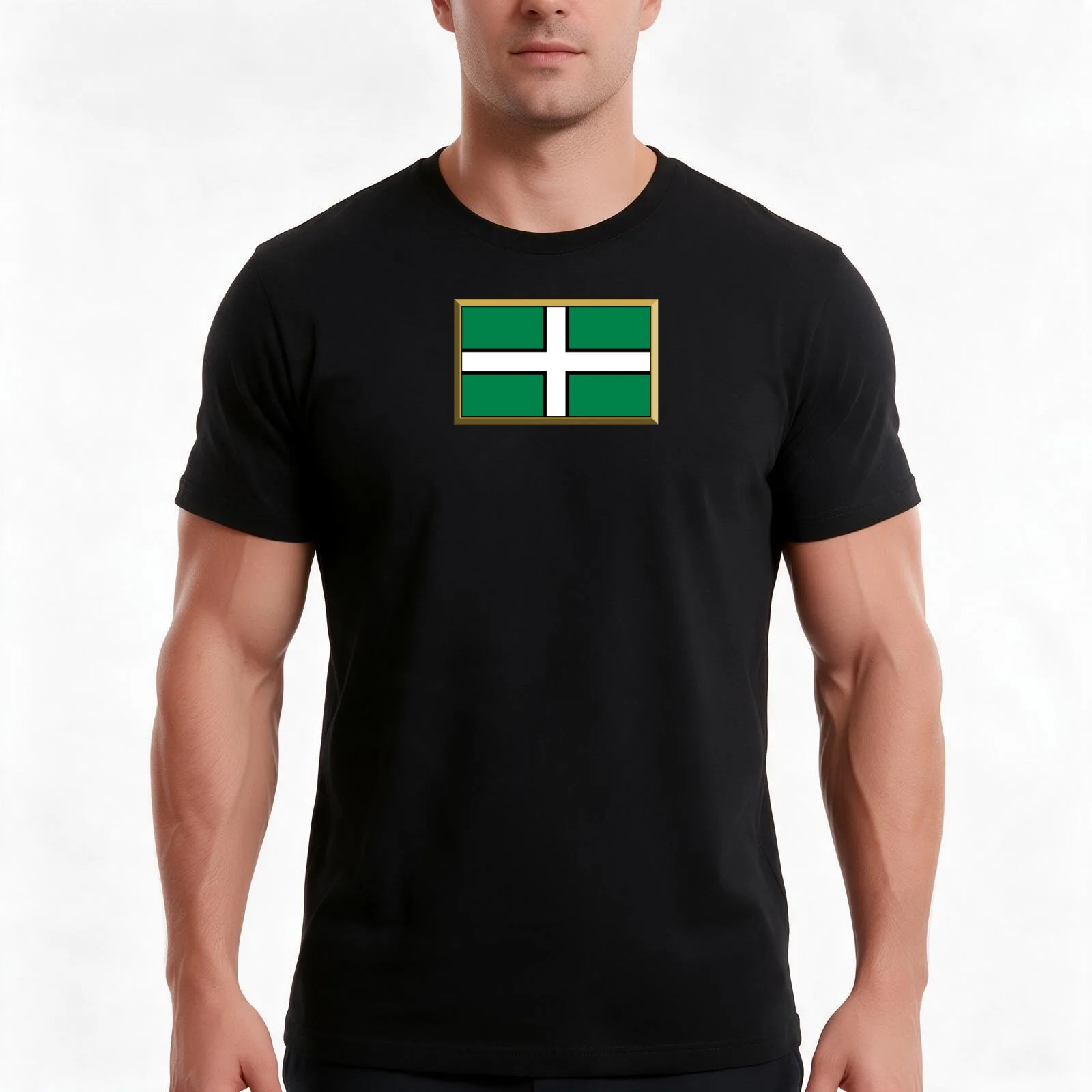 Devon Flag Gifts, Stickers & Products T-Shirt, Summer Casual Cotton Tee, Oversized Streetwear Tops, Vintage Graphic Print