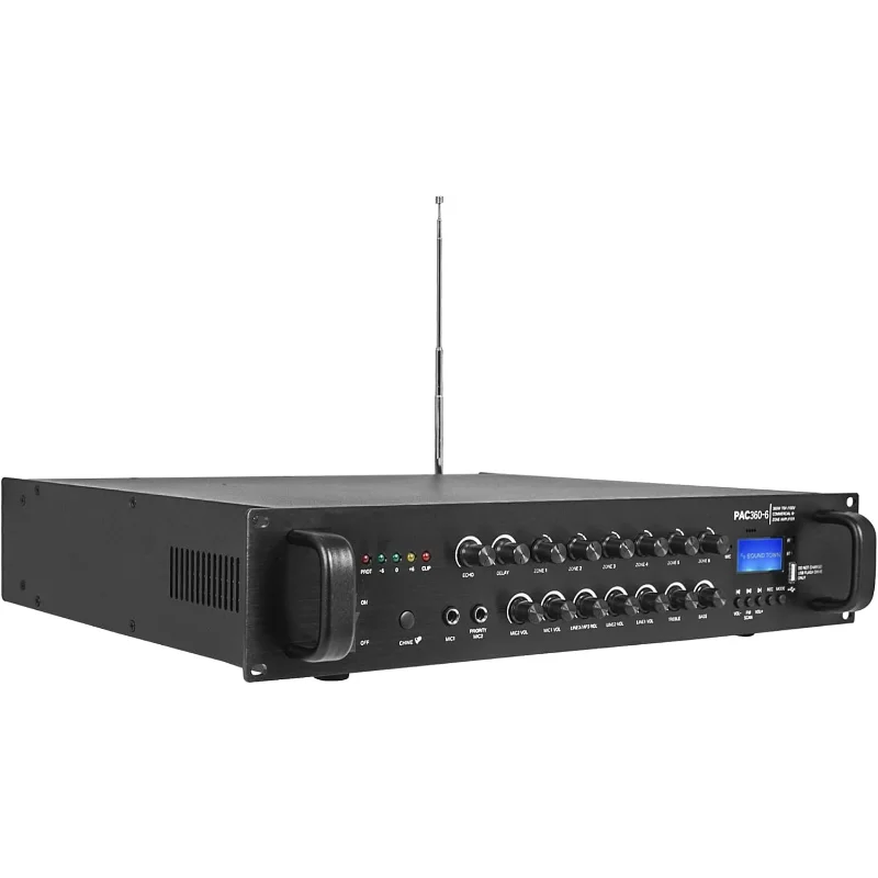 

360 Вт 6-зонный коммерческий усилитель мощности 70 В/100 В с Bluetooth, алюминий, для ресторанов, гостиных, баров, пабов, Schoo